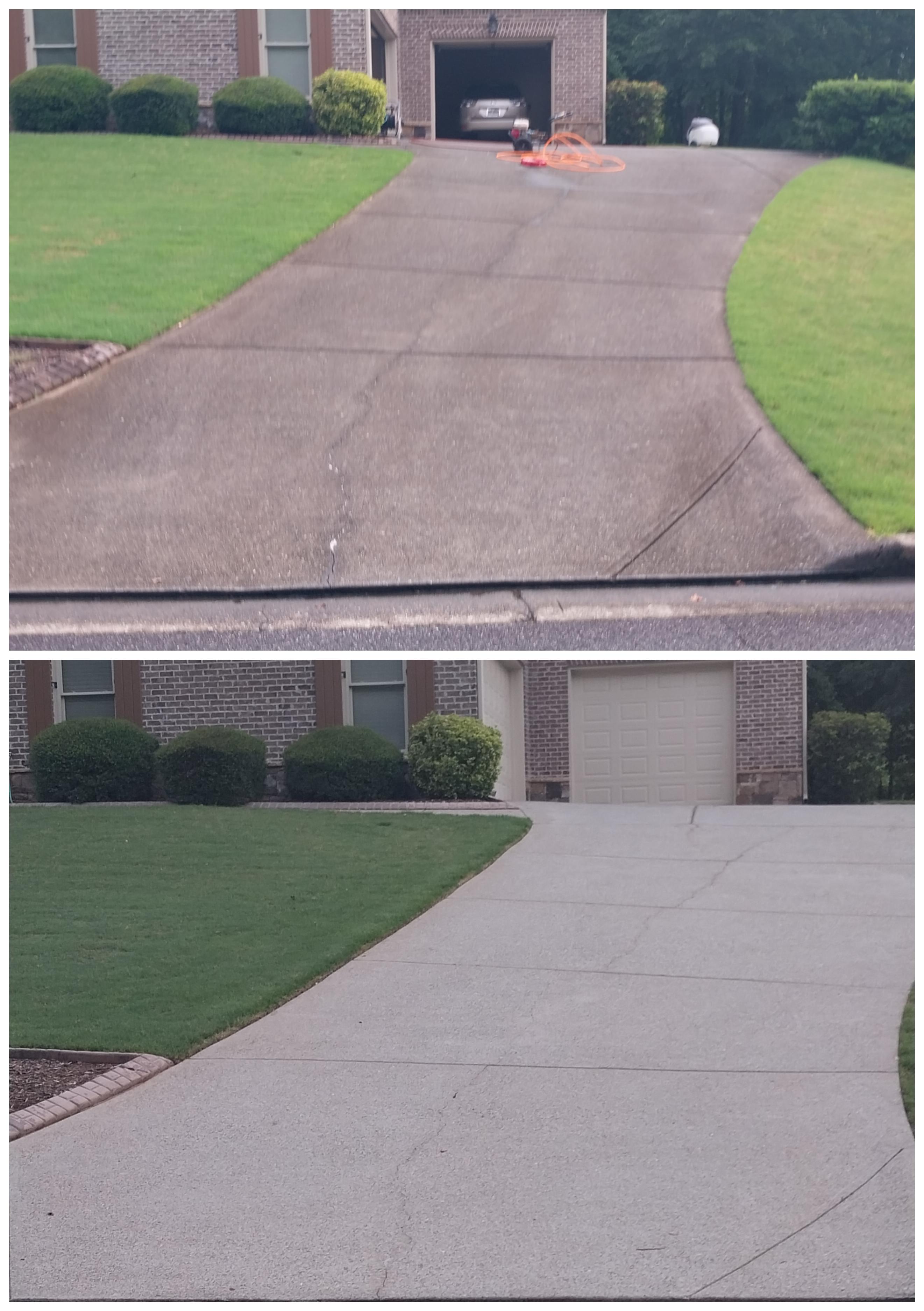 This Cumming, GA Driveway Is Clean Again! Keaton's Pressure Washing, LLC